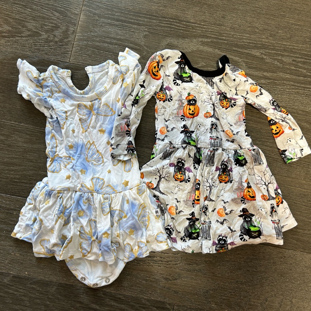 Set of Bamboo Bodysuit Twirls- 6-12 Month.